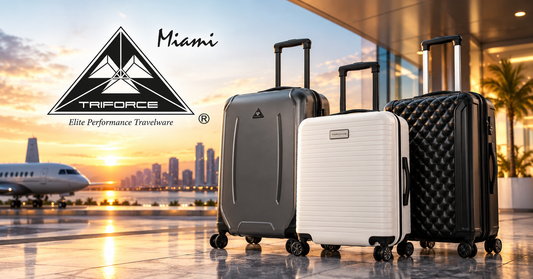Triforce Luggage hard-side spinner luggage in Miami — Elite Performance Travelware